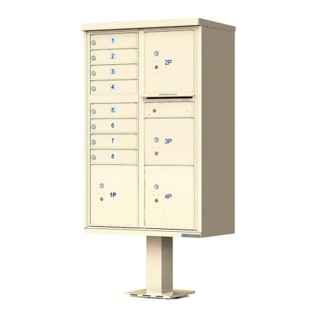 Florence Mfg Co Vital Cluster Box Unit, 8 Mailboxes & 4 Parcel Lockers, Sandstone 1570-8T6SDAF